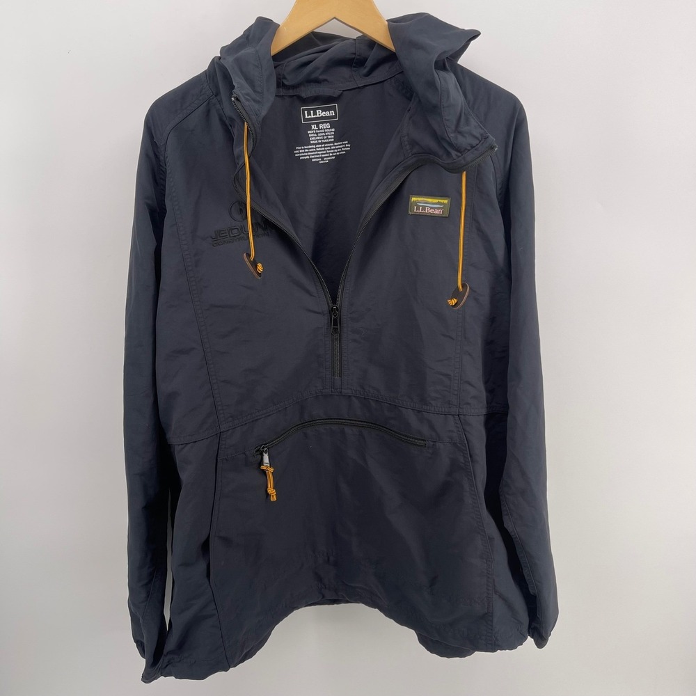 LL Bean Mens Mountain Classic Anorak Half Zip Pullover black XL 501342